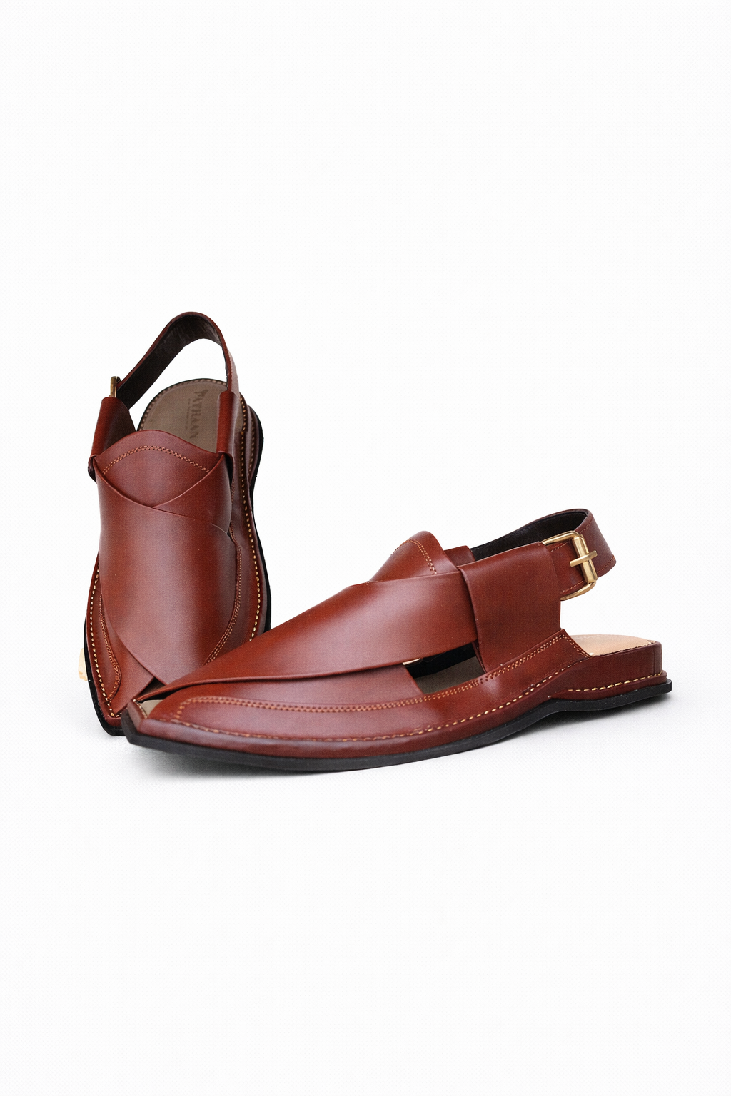 Zalmi Burgundy Brown Chappal - Image 5
