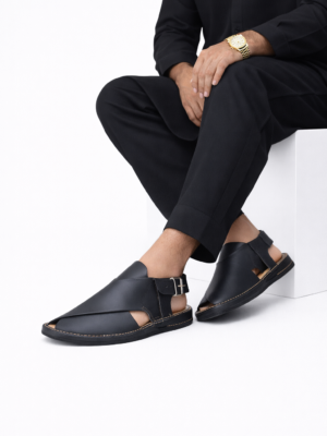 Classic Charsadda Black Matt Chappal