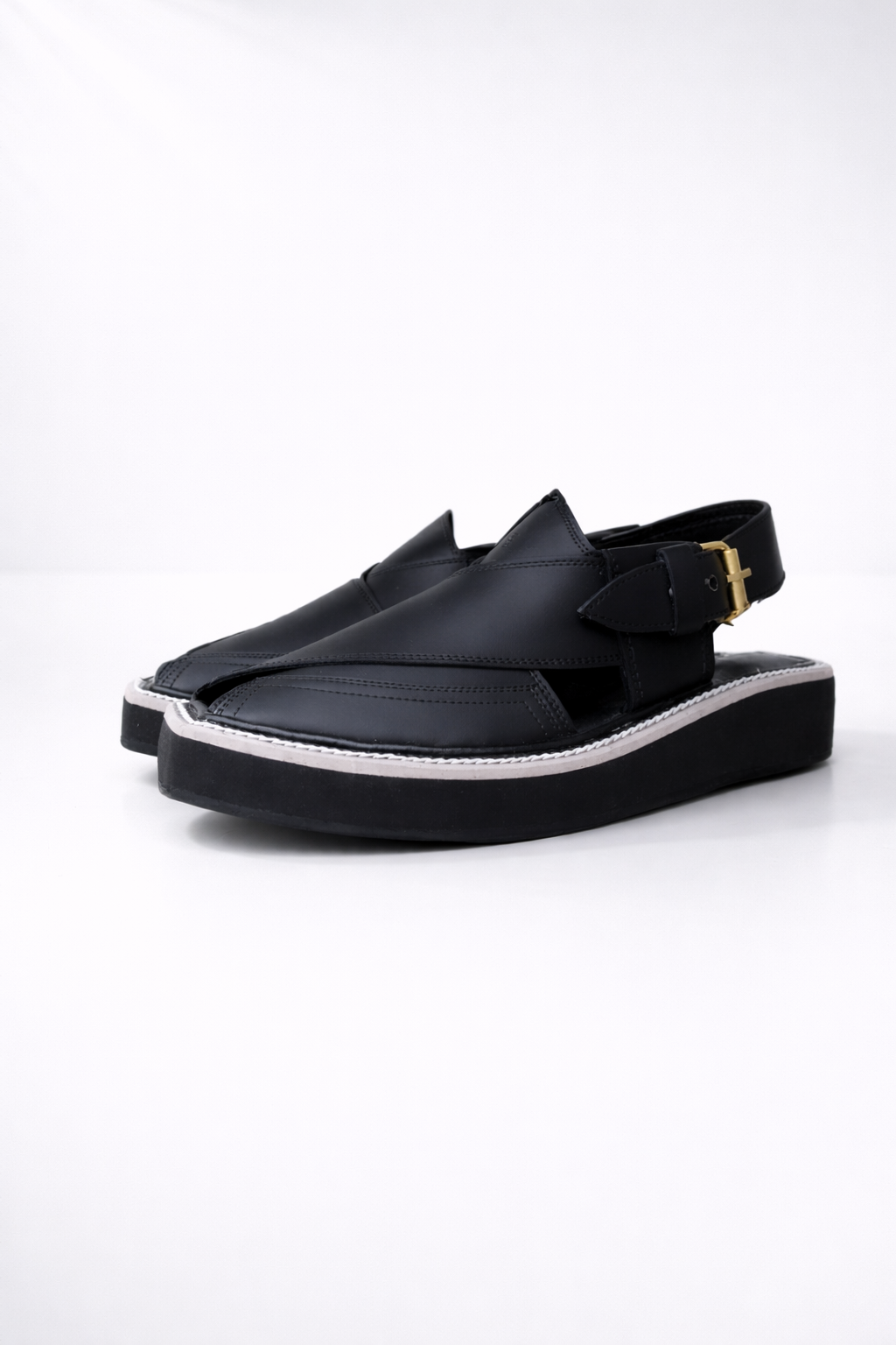 Black-Matt Kaptaan Chappal - Image 4