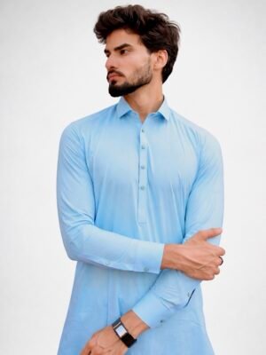 Royal Blue Cotton Kameez Shalwar