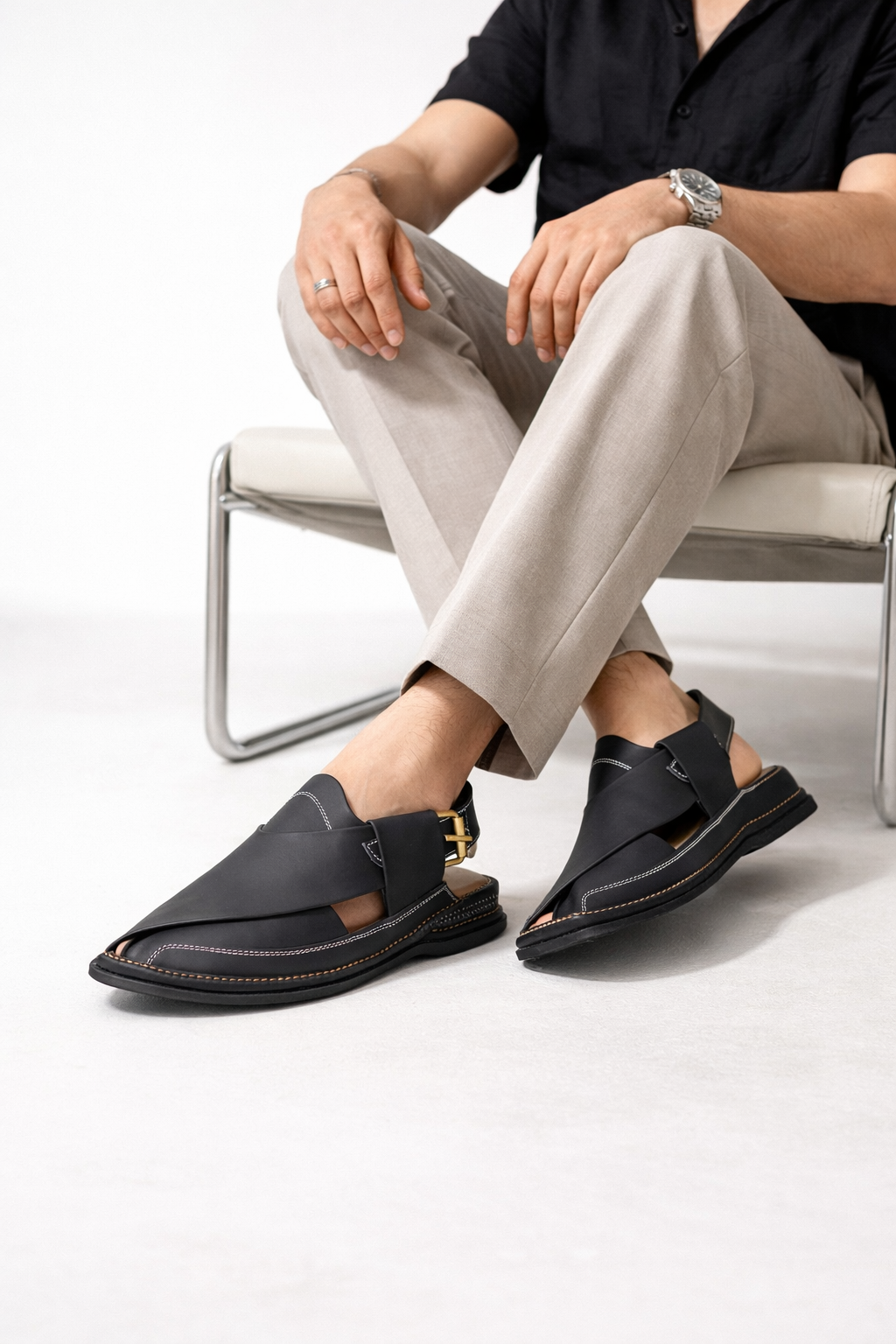 Black-Zalmi Peshawari Chappal