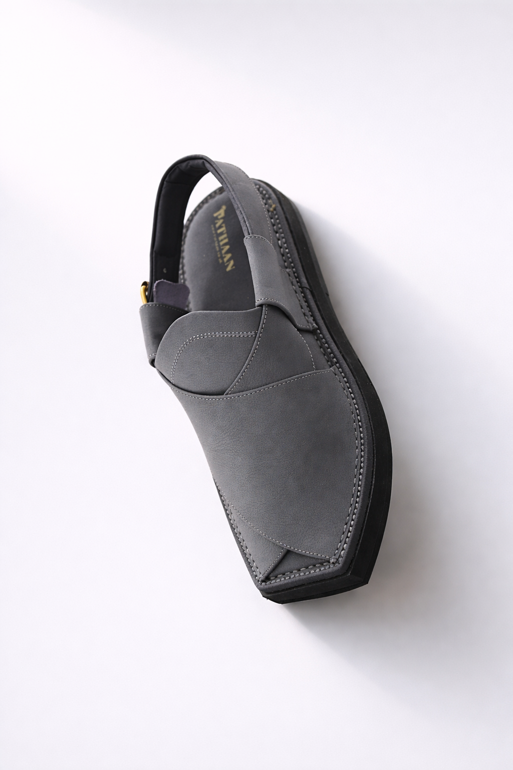 Hot Charcoal Grey Kaptaan Chappal - Image 6