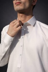 Off-White Superior-Grade Cotton Kameez Shalwar