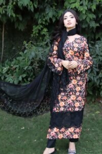 Shafaq – A Sunset Dream in Lawn 🌅
(Premium 3PC | Embroidered Lawn Suit)