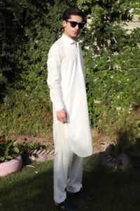 Off-White Superior-Grade Cotton Kameez Shalwar