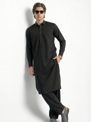 Black Premium BreezeLight Fabric Kameez Shalwar