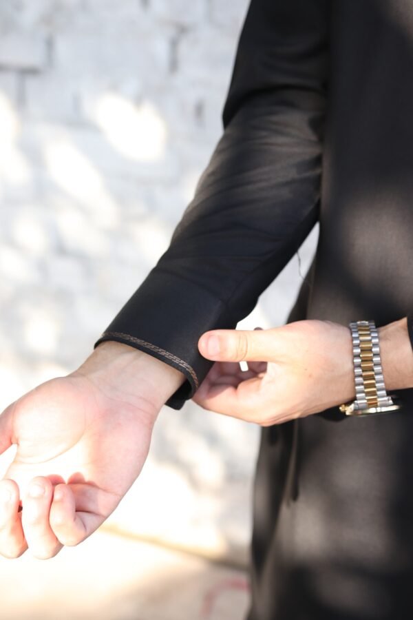 Black Premium BreezeLight Fabric Kameez Shalwar - Image 3