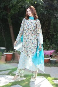 Neelam – Elegance in Every Breeze
(Premium 3PC Lawn Suit-Delicate embroidered Organza eplick)
